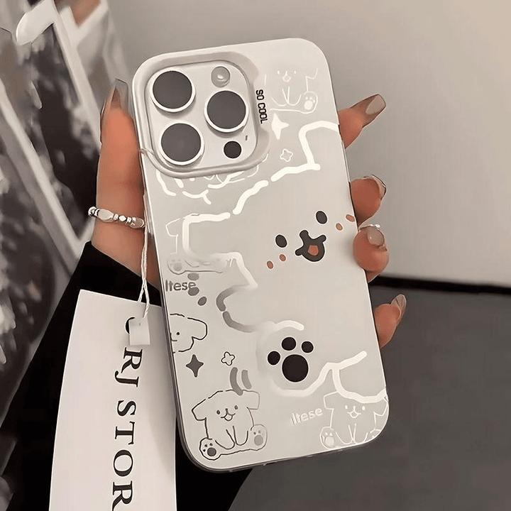 奥菲顿银线素描小狗适用iphone15手机壳苹果14华为vivo小米oppo套