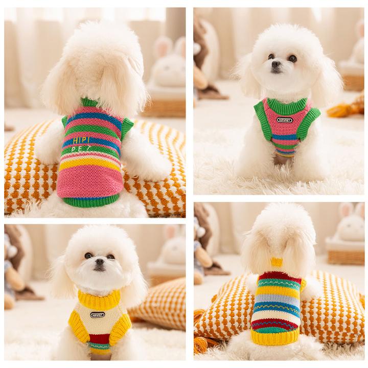 [达人]宠物圣诞针织条纹保暖毛衣泰迪小型犬狗狗衣服秋冬款6135