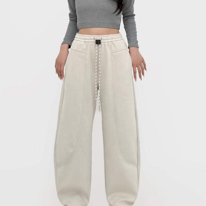 20249冬新款沐冬绒休闲百搭时尚宽松舒适慵懒风弯刀裤