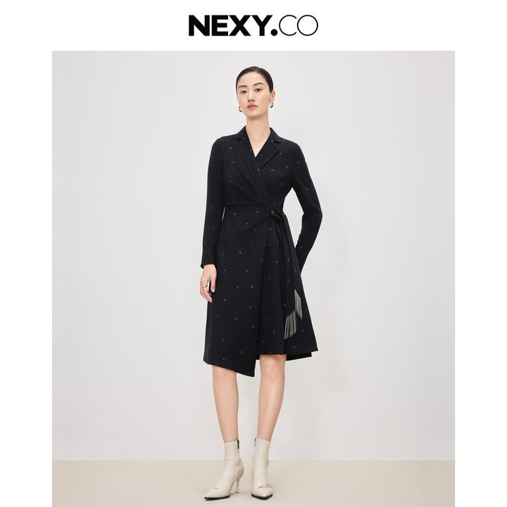 NEXY.CO/奈蔻连衣裙|奢级莫代尔|羊毛|礼服晚宴|大女主|XF05091Q7