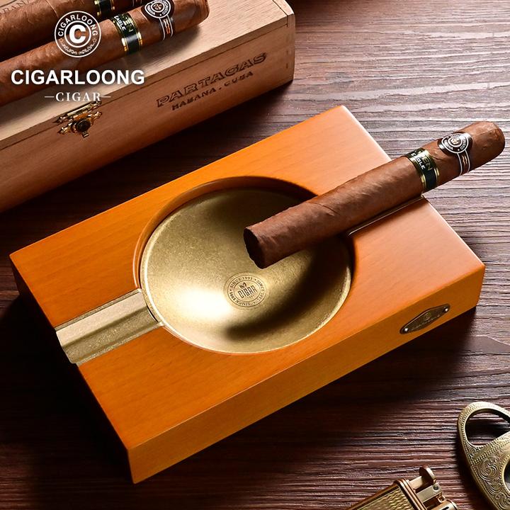 CIGARLOONG茄龙雪茄烟灰缸大号印茄实木时尚家用轻奢创意CL-2009