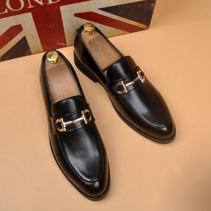 夏季透气男士真皮商务正装皮鞋英伦风尖头内增高潮流百搭工作男鞋