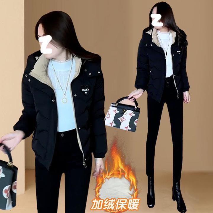 2024新款棉服女装短款小个子连帽百搭冬季外套小棉袄宽松韩版棉衣