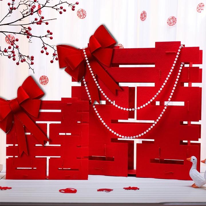 结婚立体喜字摆件落地婚房布置套装新房客厅订婚宴双喜婚礼装饰