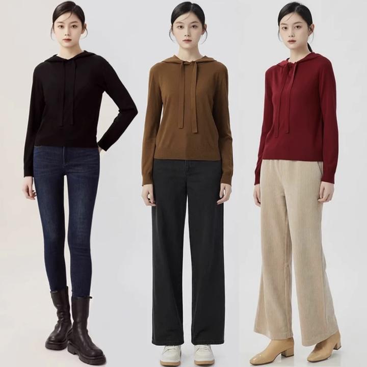 GIRDEAR/哥弟新款品质女装专柜正品百搭微宽松连帽针织衫1399450