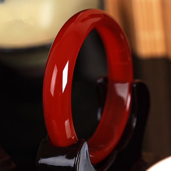 正品严选本命年红玛瑙玉镯天然巴西红玉髓手镯送妈妈多样性发一