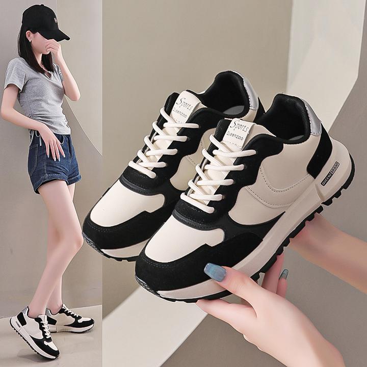 新百伦女运动鞋2024年秋冬季新款时尚厚底板鞋软底百搭休闲老爹鞋