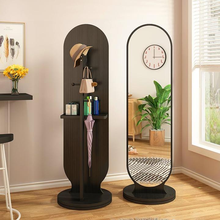 旋转穿衣镜挂衣架一体镜子落地全身镜卧室衣帽架立式家用大试衣镜