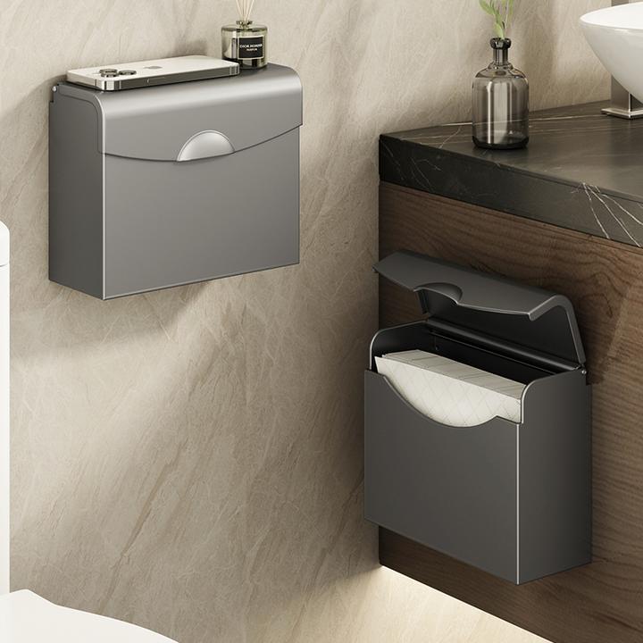 卫生间纸巾盒壁挂式厕所抽纸盒浴室免打孔厕纸盒卫生纸防水卷纸架