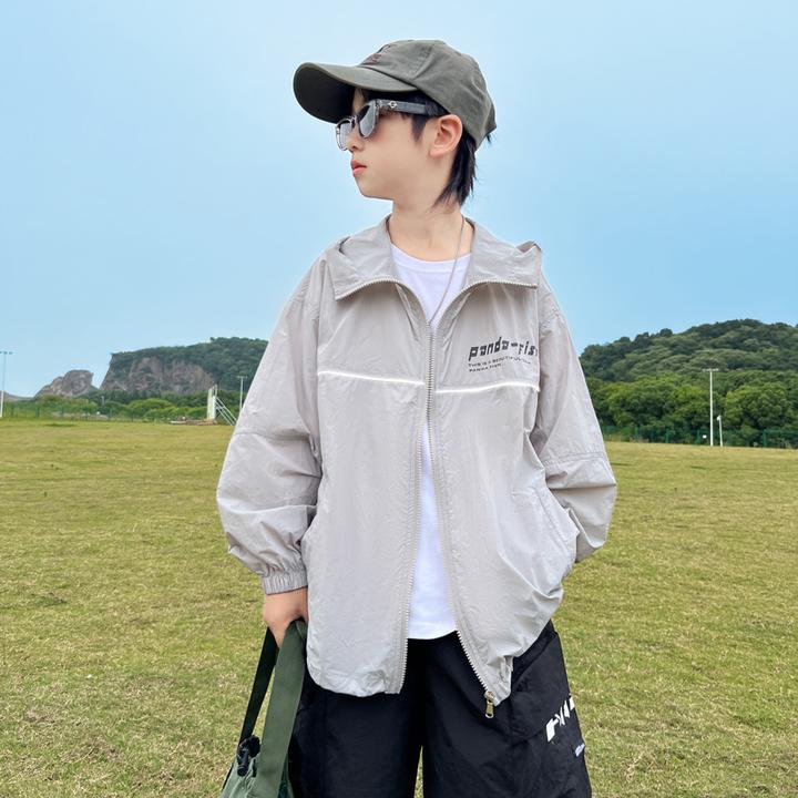 12岁男童防晒衣夏季凉感冰丝儿童薄款透气外套中大童男孩防紫外线