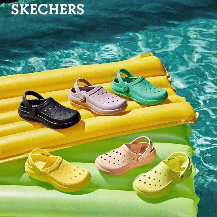 【果果洞洞鞋】斯凯奇25年新款女夏季透气泡泡鞋舒适软弹拖鞋111514