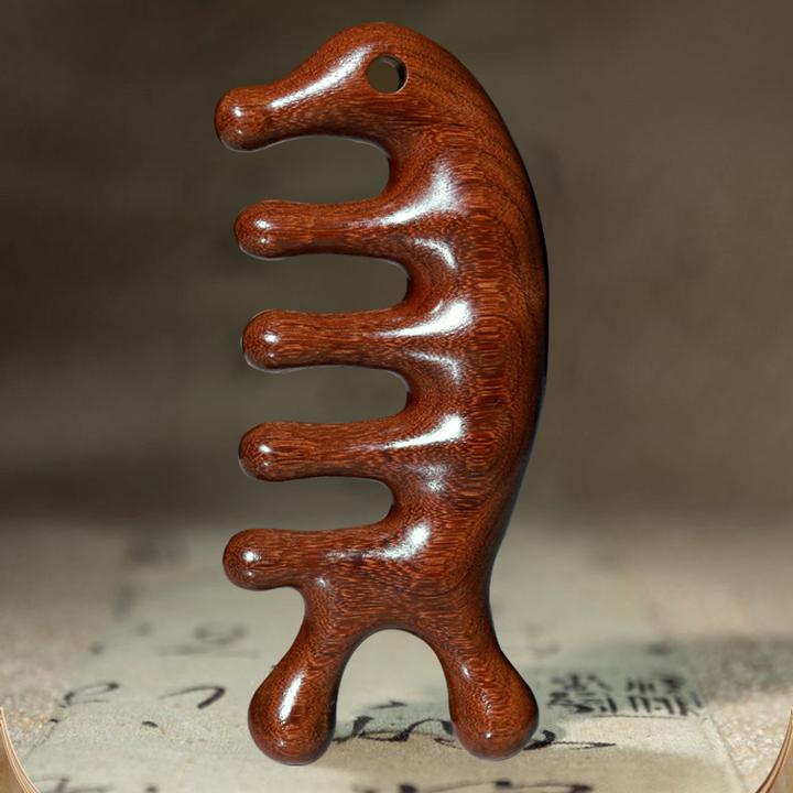 檀木防静电按摩梳头部头皮经络实木木梳子眼部脸部按摩经络头疗梳