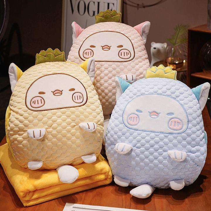 冰豆豆抱枕毯子二合一办公室午睡枕头车用靠枕被子两用宿舍空调毯