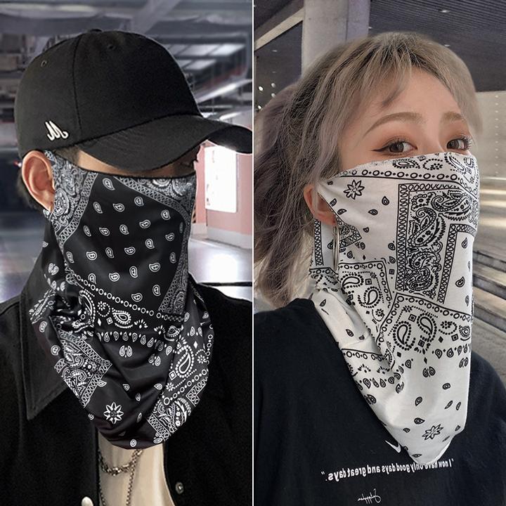 遮阳护颈防晒面罩男女防紫外线钓鱼遮脸部骑行挂耳脖套冰丝口罩夏