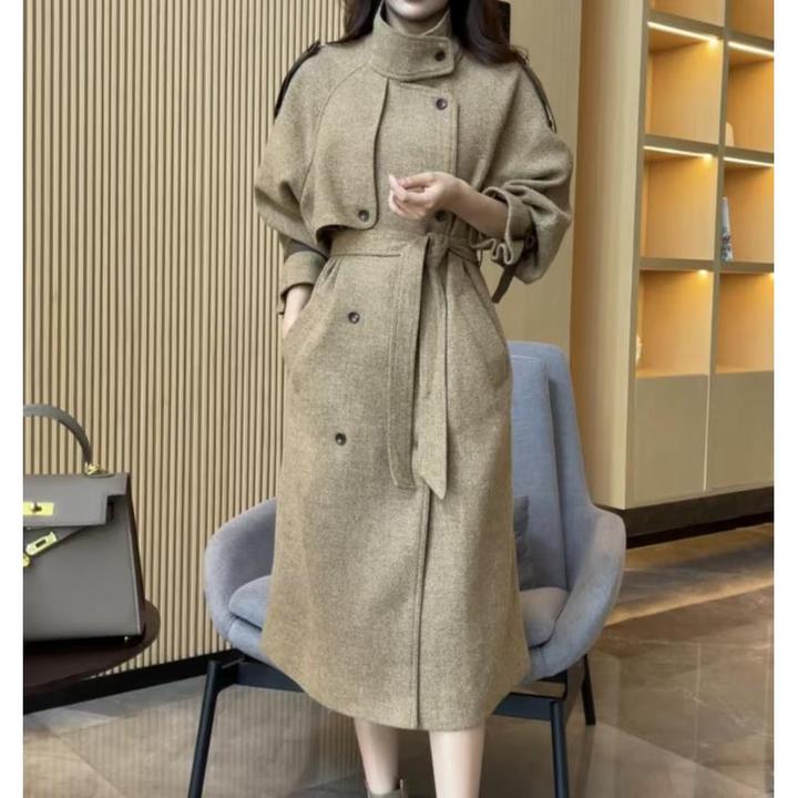 外套风衣气质时尚秋冬女装网红显瘦轻奢百搭女士毛呢中长款设计师