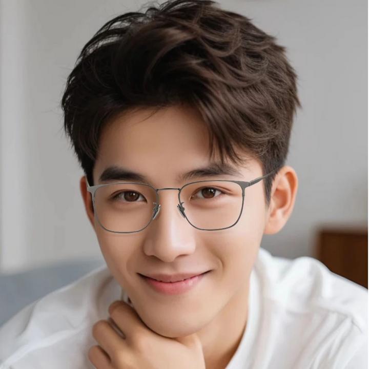 高档纯钛老花镜时尚商务显年轻复古超轻蓝光护目男款方框网红