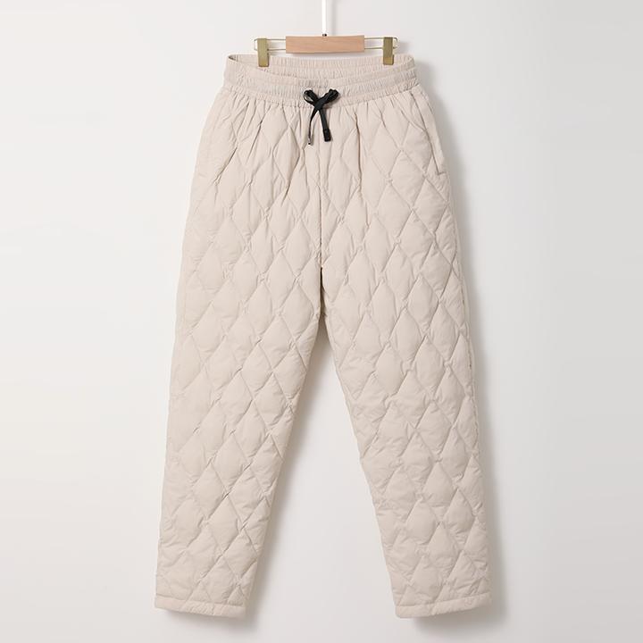 秋冬新款鹅绒羽绒裤窄版外穿保暖高腰时尚暖裤直筒休闲百搭女裤子