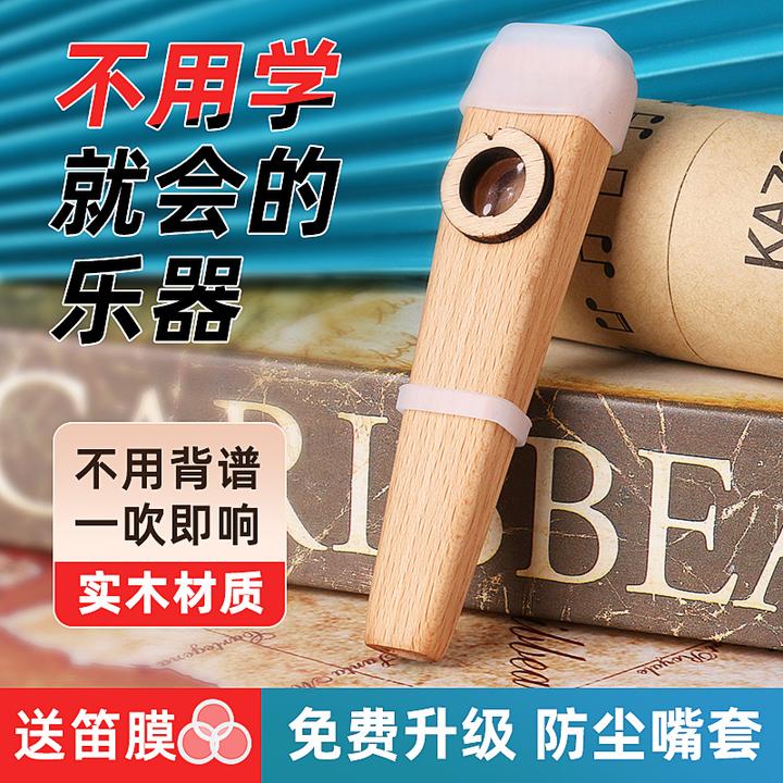 木质卡祖笛 kazoo实木笛子吉他小号大号小众乐器伴奏初学演奏易学