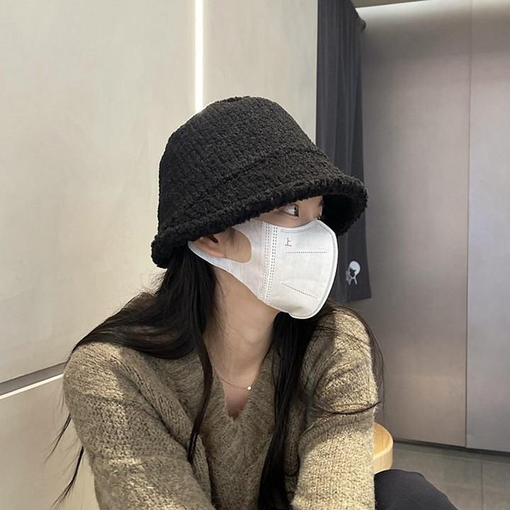 自闭素颜遮脸~渔夫帽女韩版百搭显脸小帽子女秋冬季保暖水桶盆帽
