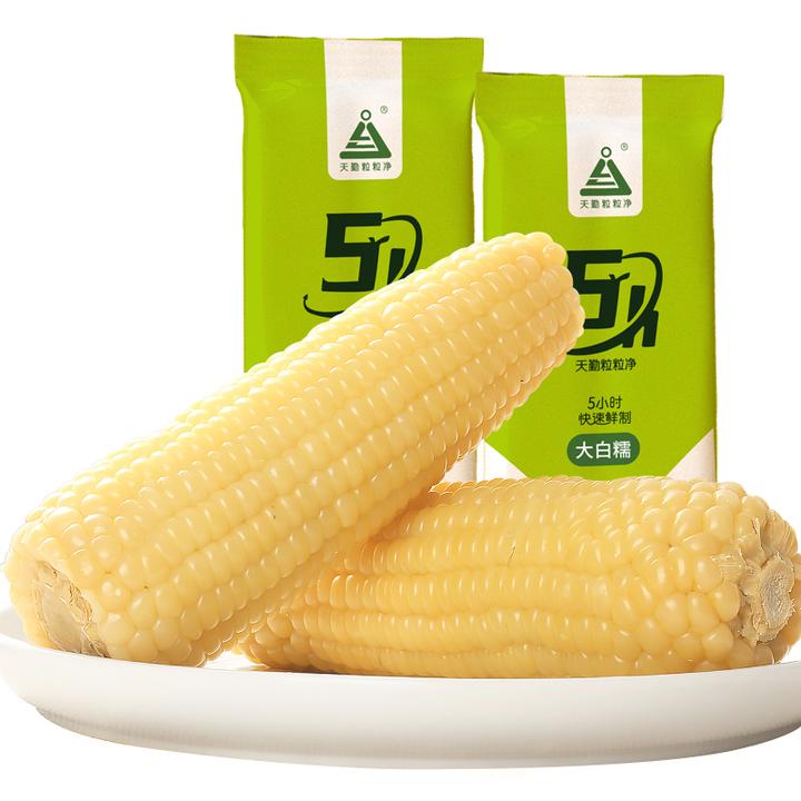 天勤粒粒净ZB新季白甜糯大棒有机玉米早餐代餐清甜软糯260g-300g