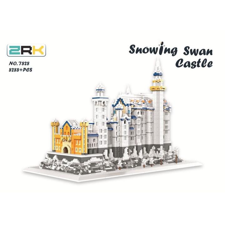 拼之星7828雪景天鹅堡模型积木儿童创意启蒙益智拼装建筑积木玩具