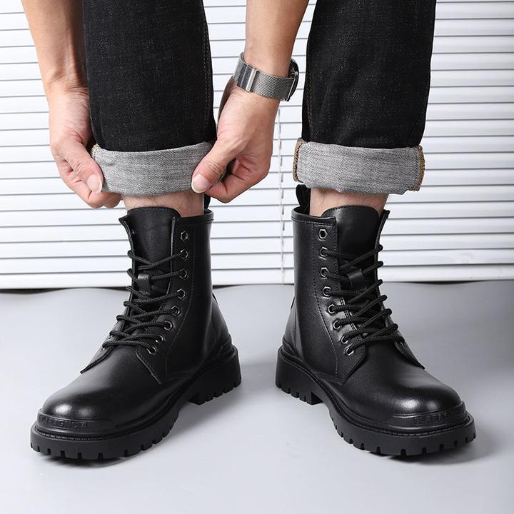 【优质牛皮】国潮高档马丁靴男款真皮2025新款高帮鞋男真皮靴子男