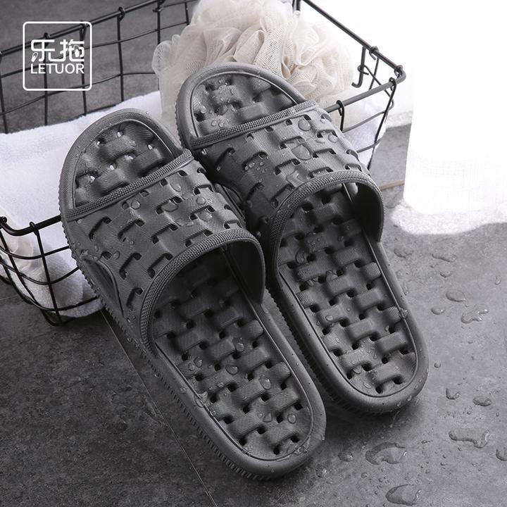 【乐拖官方】漏水拖鞋男夏季居家用室内防滑软底情侣浴室凉拖鞋女