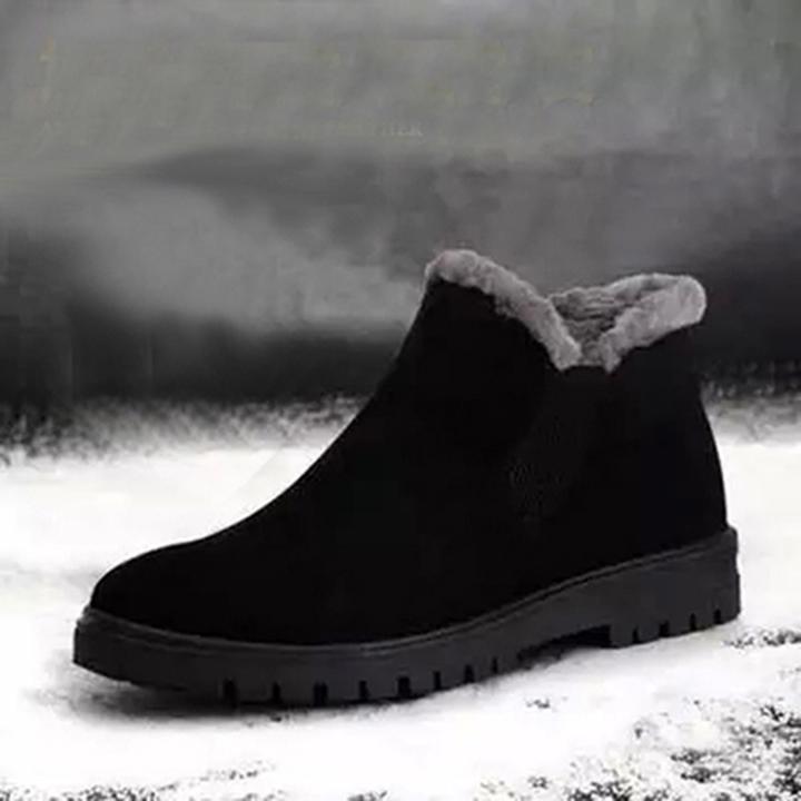 冬季羊毛雪地靴男士保暖加绒加厚厚底老北京布鞋棉靴棉鞋男