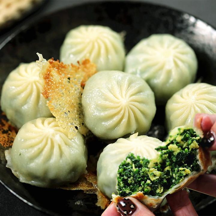 民欢薄皮韭菜鸡蛋荠菜鸡蛋香辣粉丝素馅早餐速食小笼包子500克装