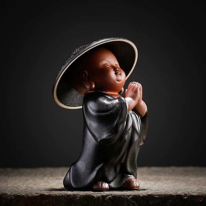 创意小和尚茶漏茶宠摆件茶叶过滤网茶滤功夫茶具围炉煮茶桌装饰品