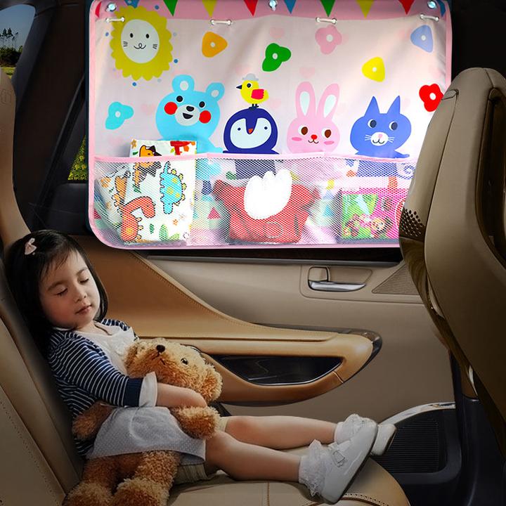 【幼臻】升级款汽车卡通遮阳帘车窗玻璃儿童防晒遮阳伸缩隔热挡