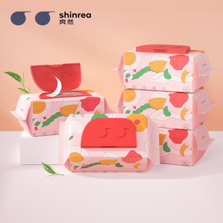 爽然新生儿手口湿巾80抽*5包/80抽*10包湿纸巾大包家用抽取式【DR】