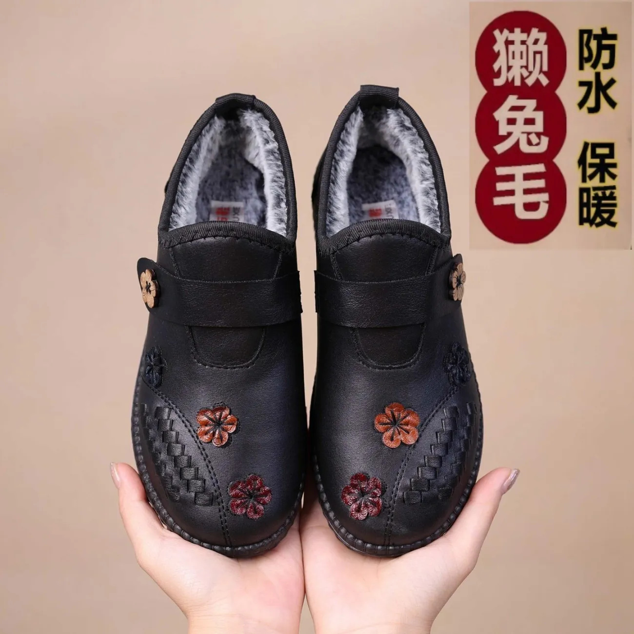 双11老北京布鞋女棉鞋女冬加绒保暖雪地靴女加厚平底短靴妈妈棉靴