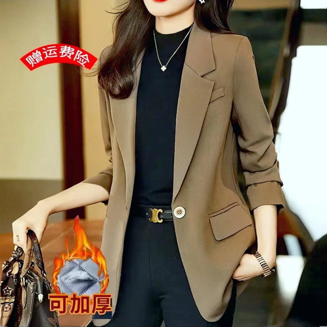L宽松大码西装外套女韩版春秋新款小个子休闲上衣英伦风西服外套