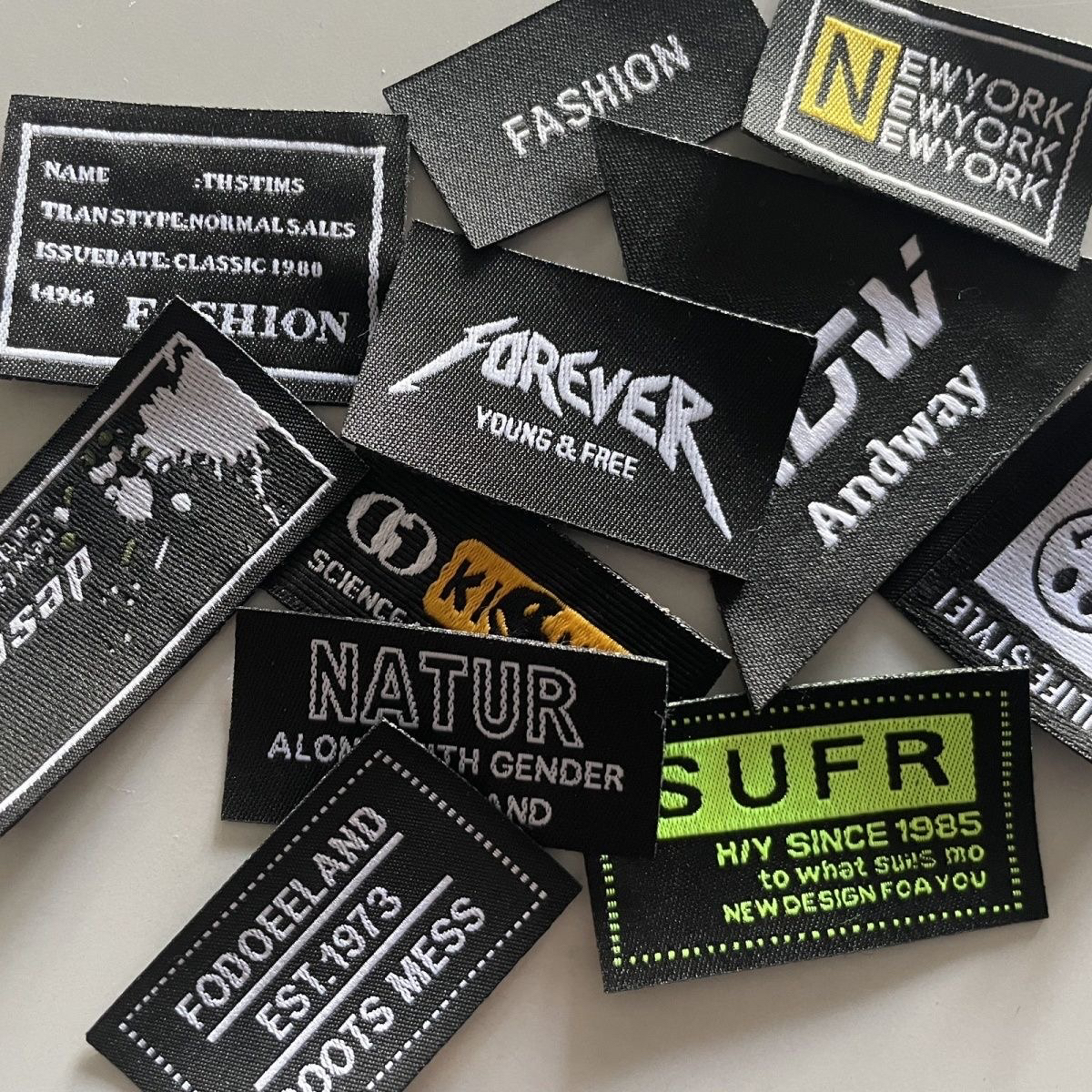 【随机10个】黑色布标布贴需缝纫服装DIY补丁织标织唛衣服补丁贴