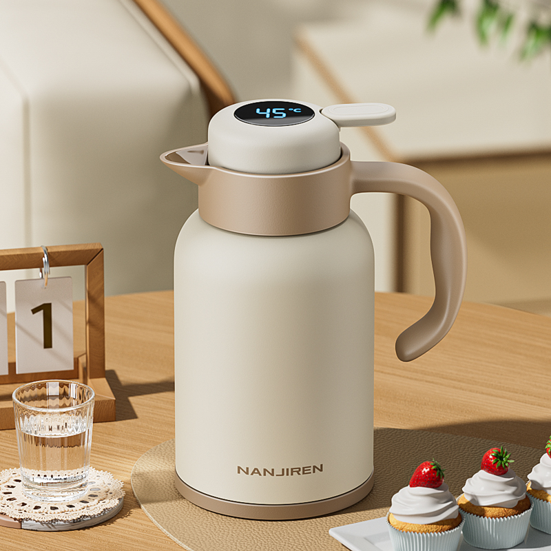 南极人大容量玻璃内胆保温壶家用女学生宿舍保温瓶智能显温热水壶