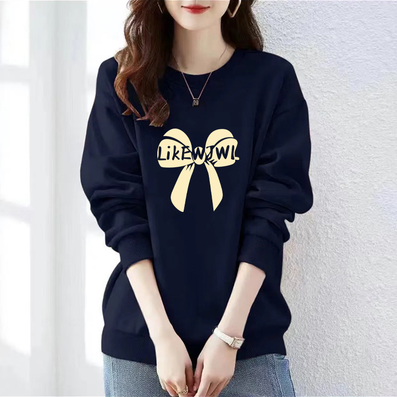 秋冬季新款大码胖mm圆领卫衣女洋气减龄时尚休闲百搭宽松显瘦上衣