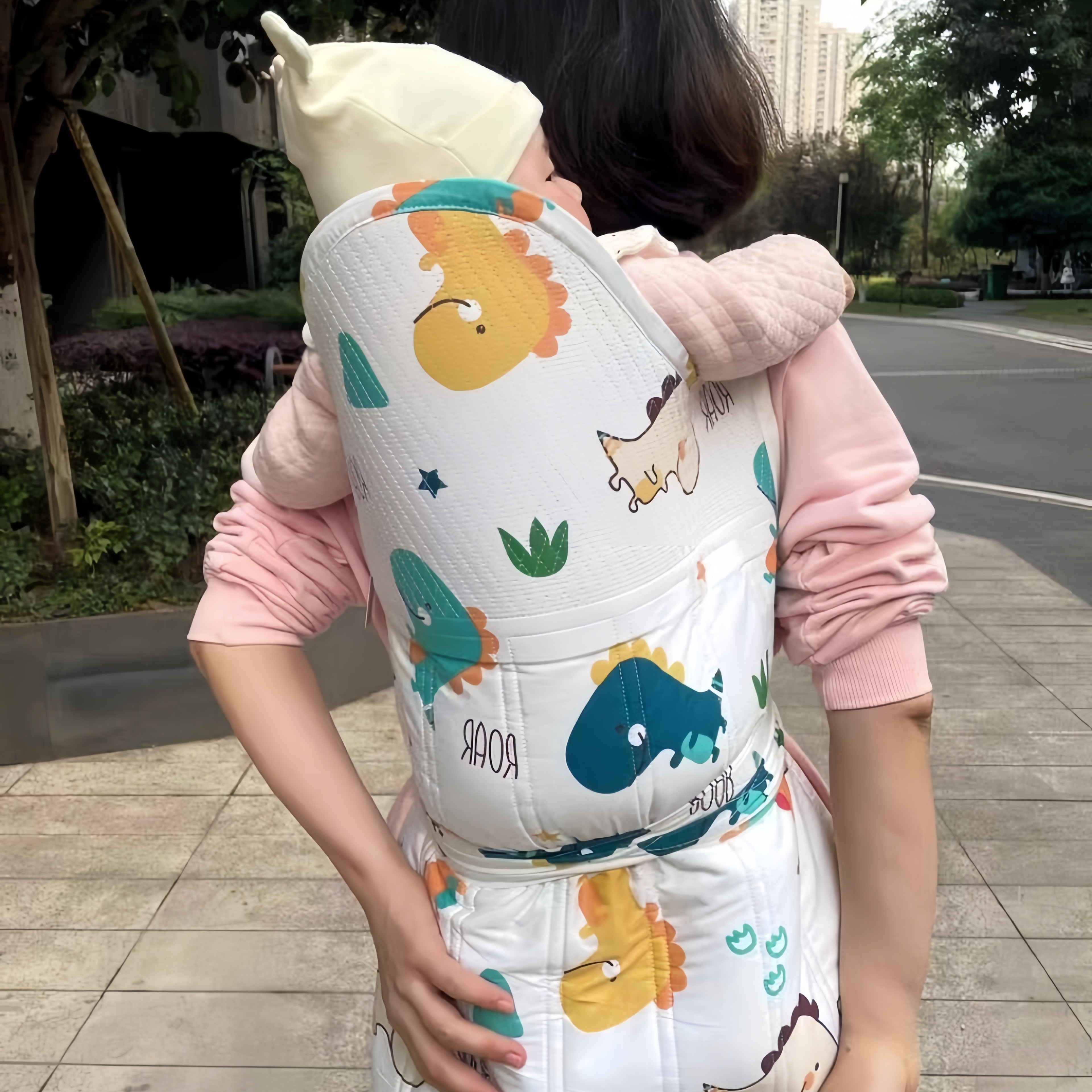 云贵川传统婴儿背带老式后背式宝宝出行背巾四季适用带纯棉卡通兜