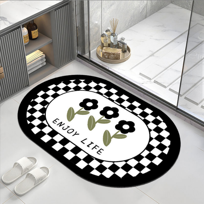 轻奢硅藻泥浴室地垫吸水防滑地垫速干防水简约卫生间家用脚垫耐脏