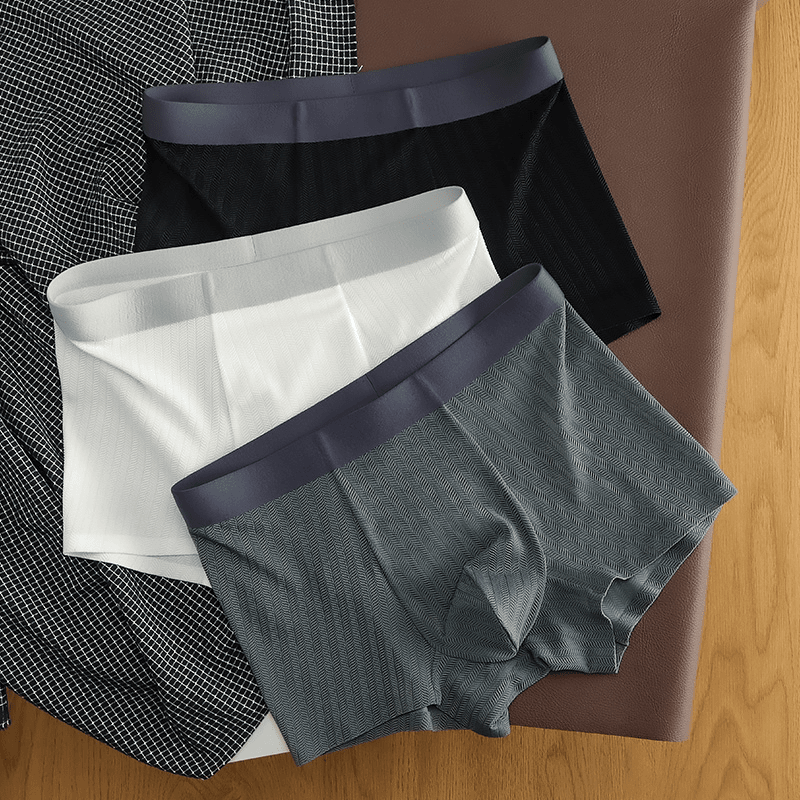 内裤男士无痕冰丝运动舒适男生夏季透气平角裤肌理薄款柔软四角裤