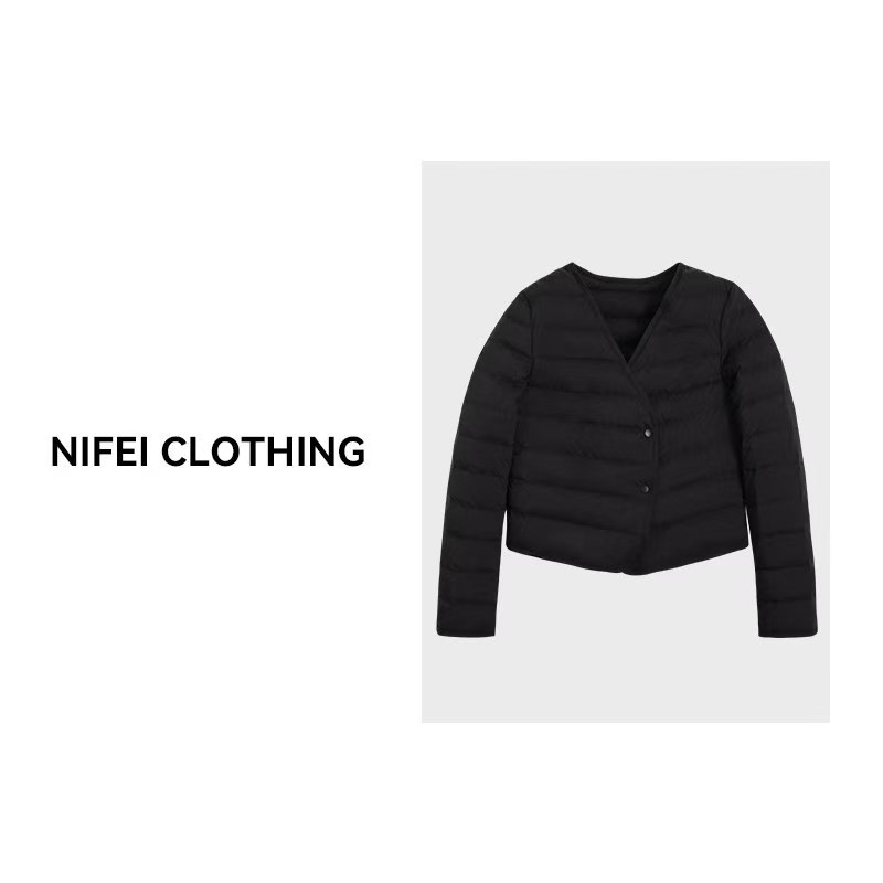 晋羽【90白鹅绒】简约经典保暖轻薄款羽绒服小众设计女款白鹅绒内胆