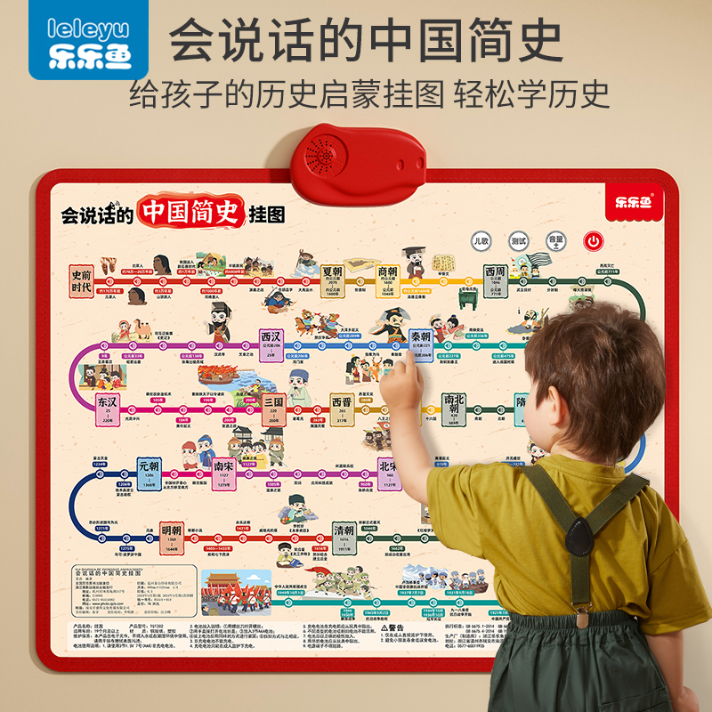 【乐乐鱼】新款会说话的中国简史早教有声挂图儿童学习点读发声玩具
