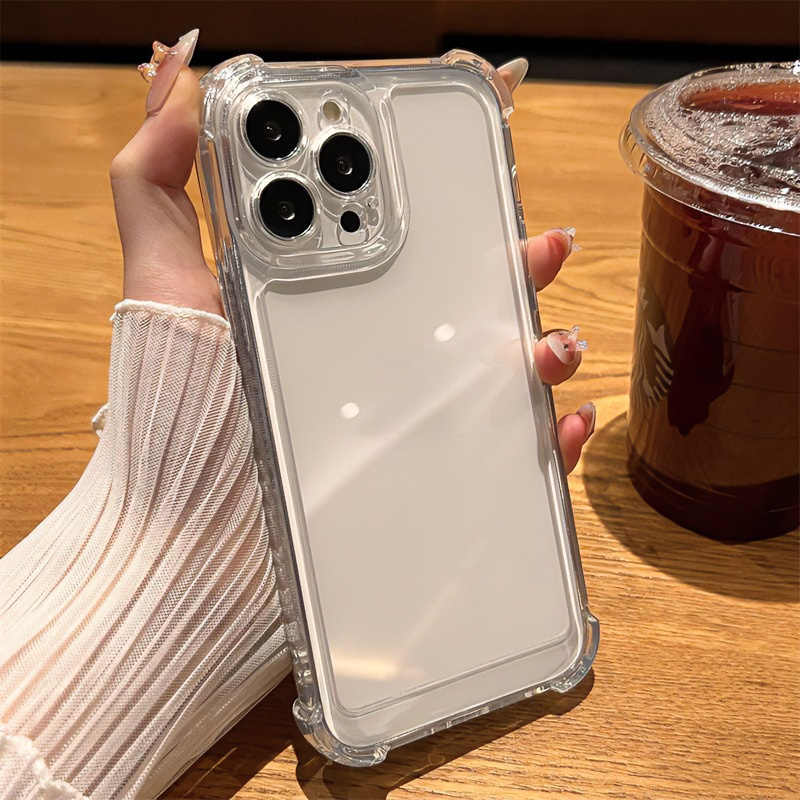 简约全包透明保护壳适用iphone14苹果13手机壳15promax防摔12创意
