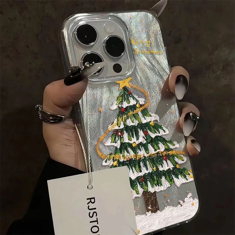 金点圣诞树适用iphone13苹果16promax手机壳15小众14网红12防摔11