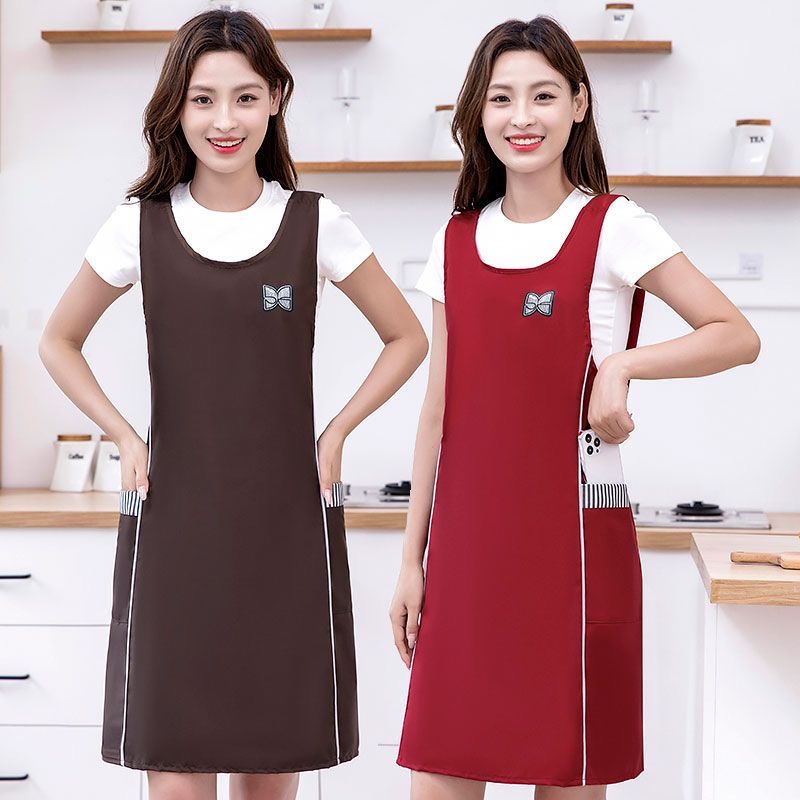 防水收腰马甲围裙厨房专用家用做饭防油污围腰餐饮罩衣男女工作服