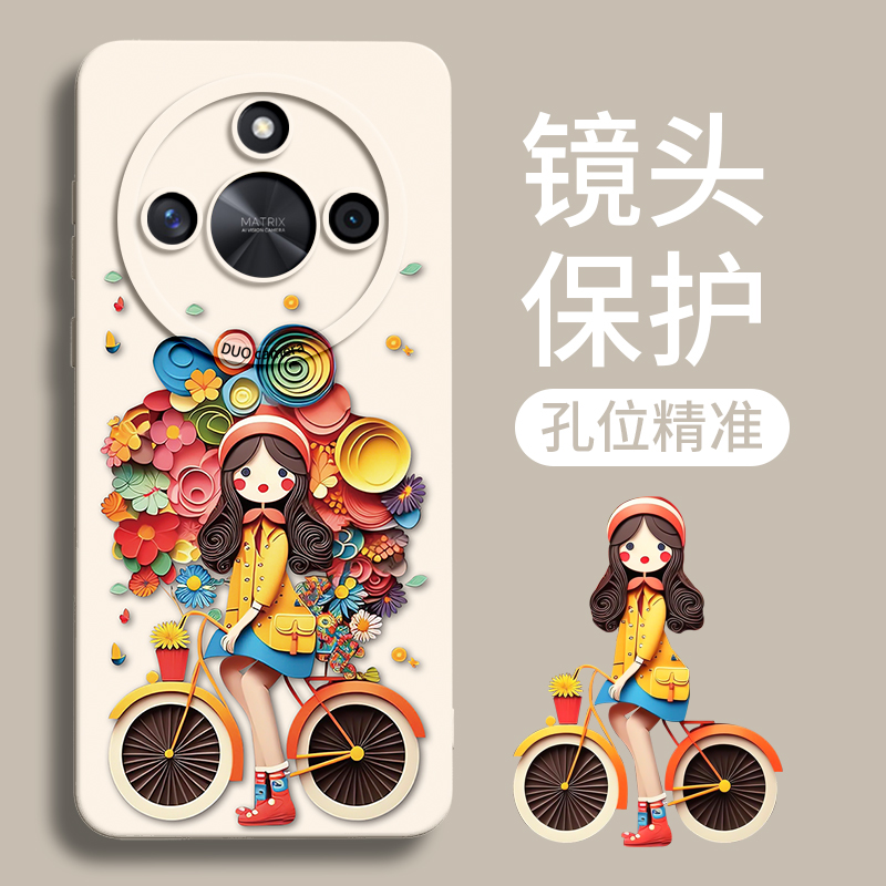 气球女孩适用荣耀x50手机壳honor新款x50gt液态硅胶x40的壳x30华