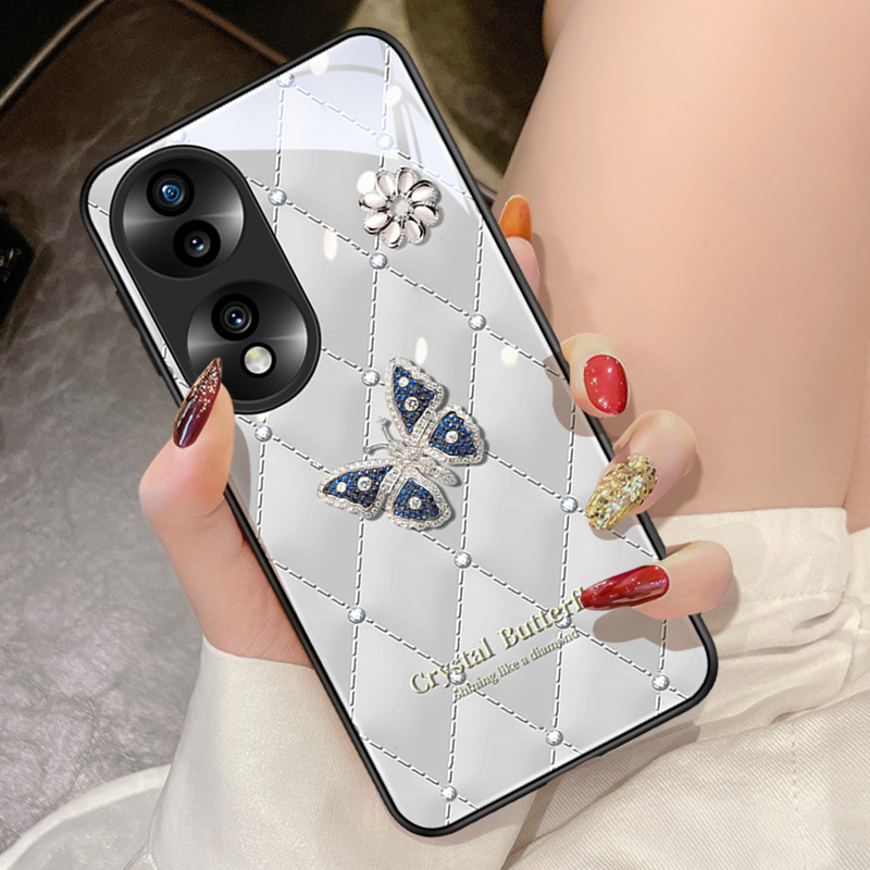 钻石动物适用荣耀70手机壳新款70Pro外壳全包防摔honor女款玻璃60