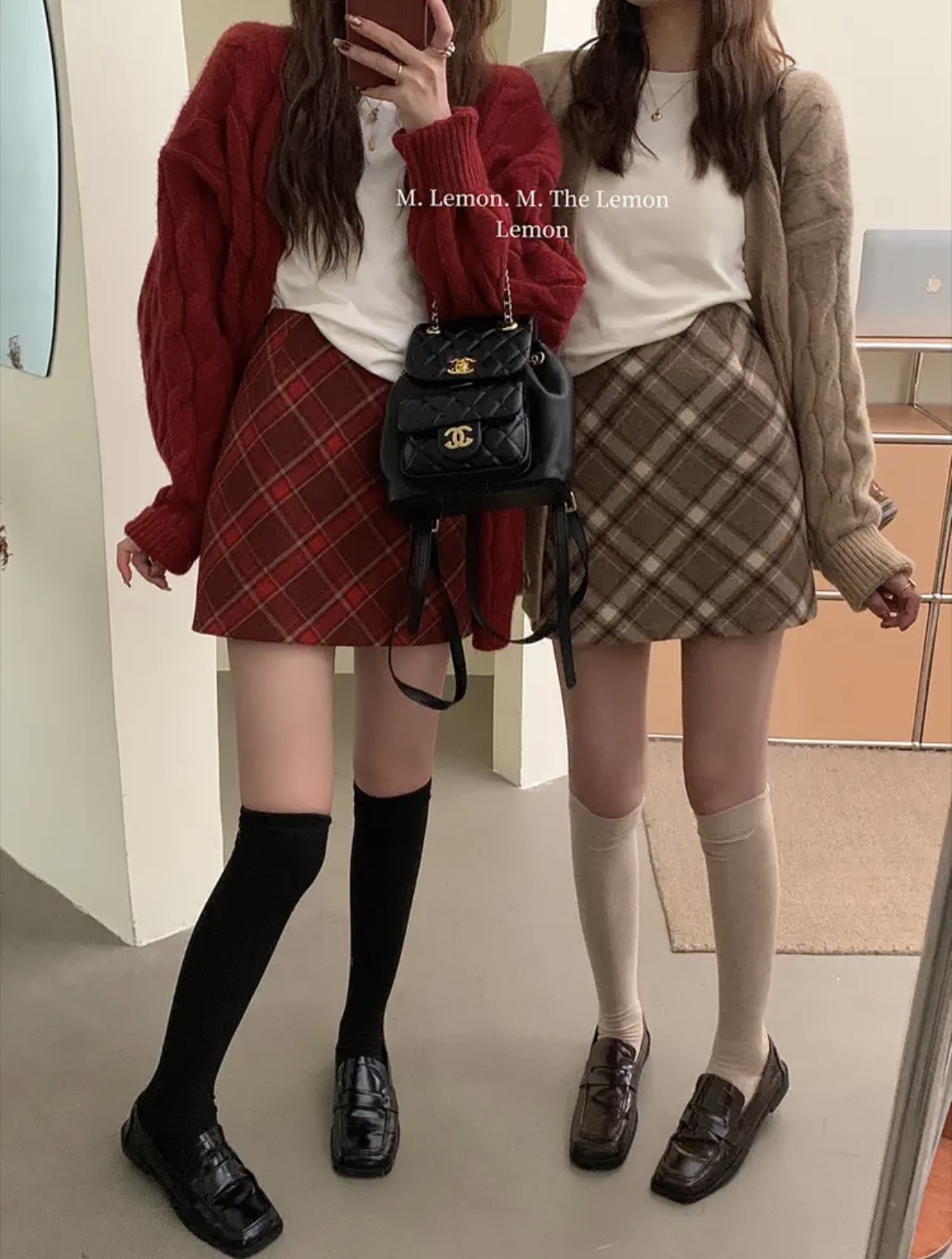 格子显瘦半身裙女秋冬新款学院风高腰短裙a字裙百搭气质包臀裙子