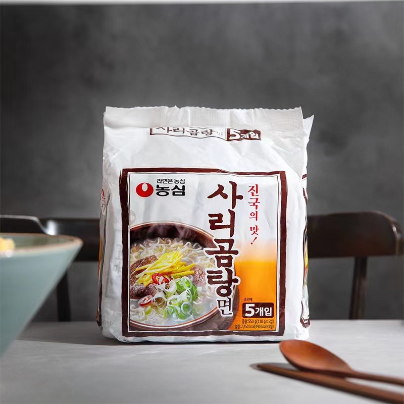 韩国进口农心骨汤面多连包牛骨头汤面110g*5袋速食方面面泡面夜宵