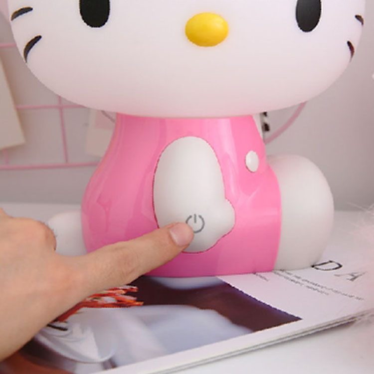 可爱儿童卡通猫卧室LED充电式学生宿舍粉色节能夜灯台灯家居摆件